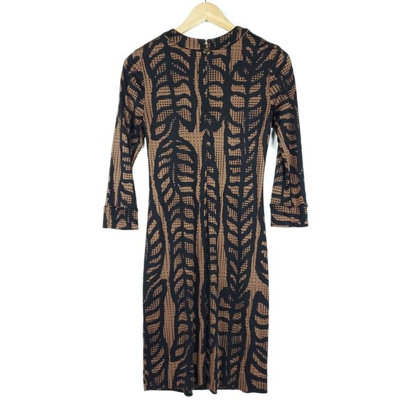 Tory Burch Cadence Sheath Brown Black Dress - Picture 5 of 8